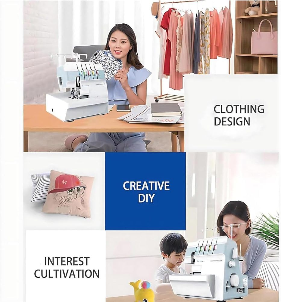 Cyfrowa regulacja ciśnienia Overlock Coverstitch, maszyny do szycia, przemysłowa maszyna overlock z regulowaną długością ściegu