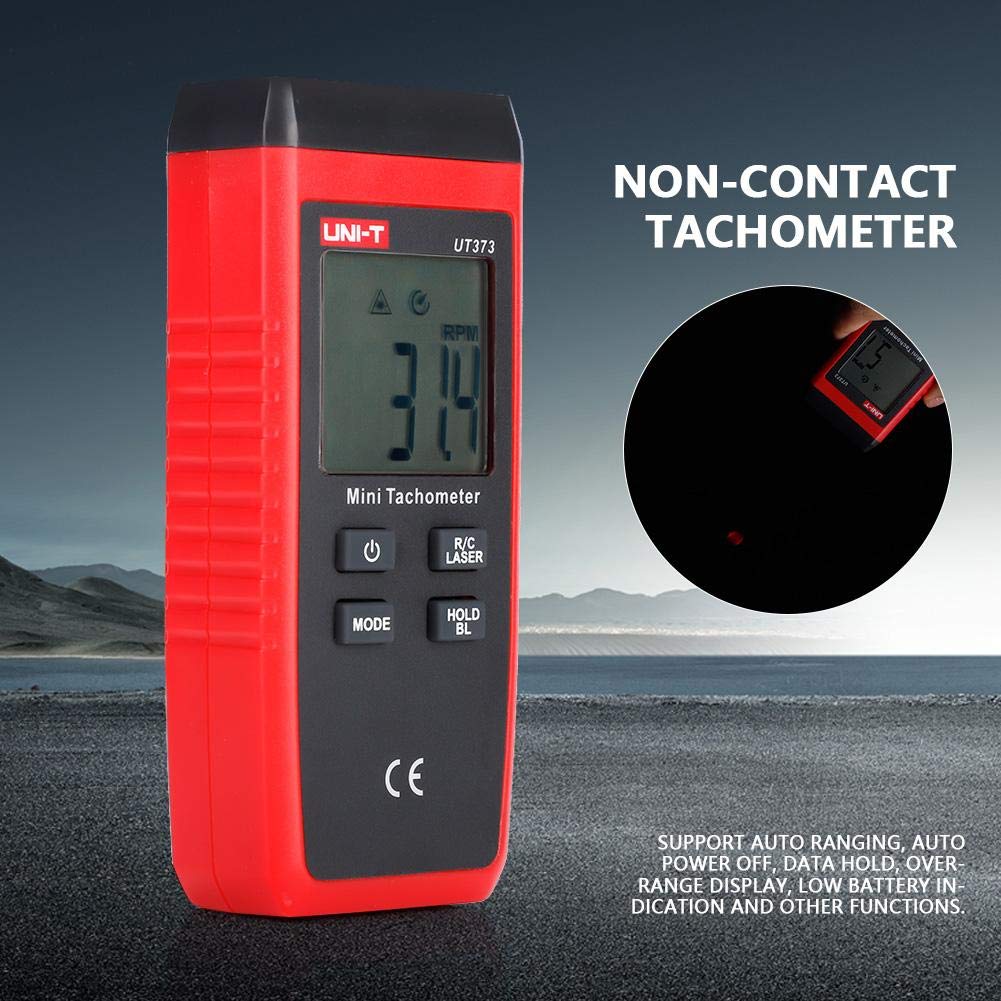 UT373 Tacómetro Mini sin contacto Digital LCD del láser Tach Medidor de velocidad 10-99999RPM Cuentakilómetros