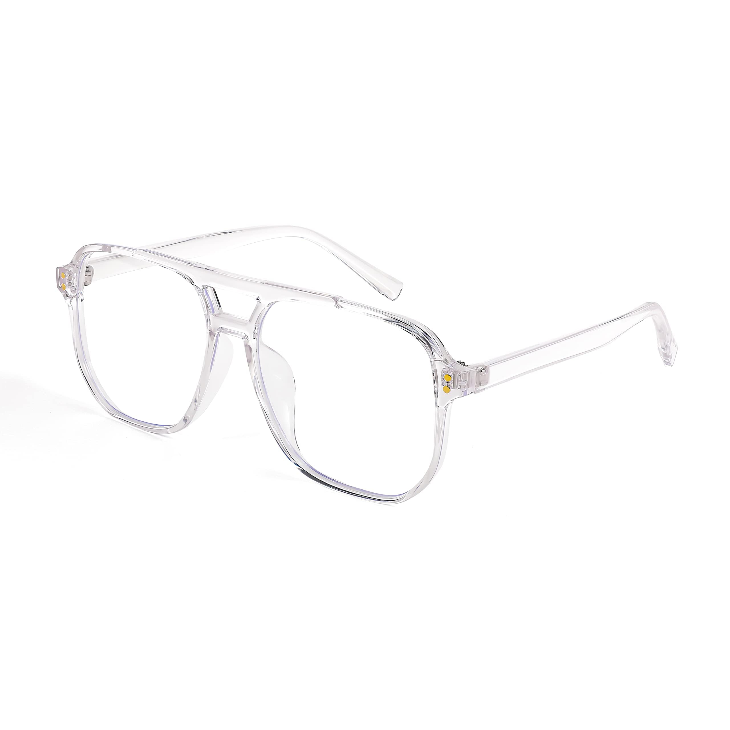 Blue Light Blocking Glasses Fake Nerd Clear Square Computer Lightweight Pilot Glasses Frame Oversized B2866