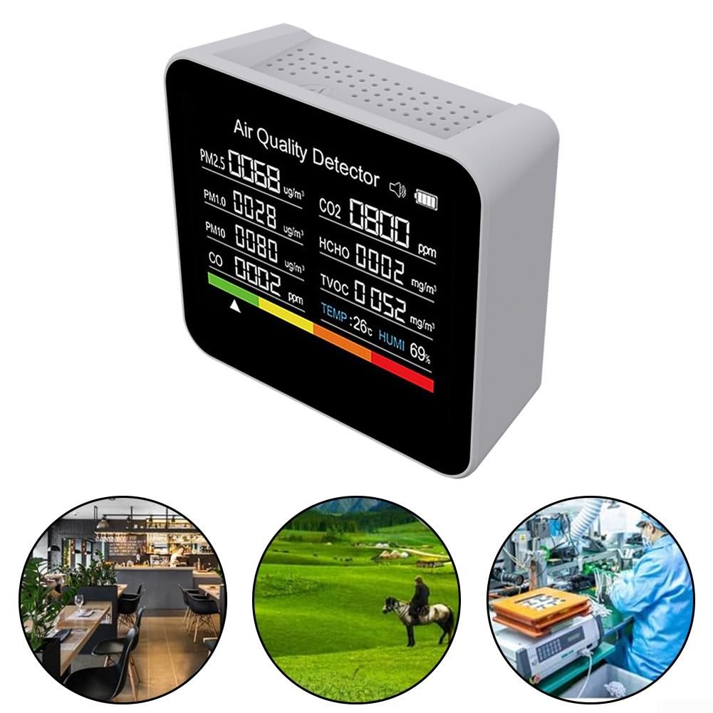 Monitor della qualità dell'aria 9-in-1 Misuratori di qualità dell'aria interna Rilevatore di inquinanti atmosferici Rilevatore di anidride carbonica AQI PM2.5 Tester di qualità dell'aria