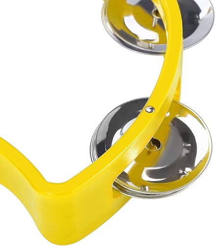 Miniatura 4 de Flexzion Pandereta de medio círculo para niños y adultos, instrumento de percusión de mano, mini panderetas de plástico, media luna, instrumentos