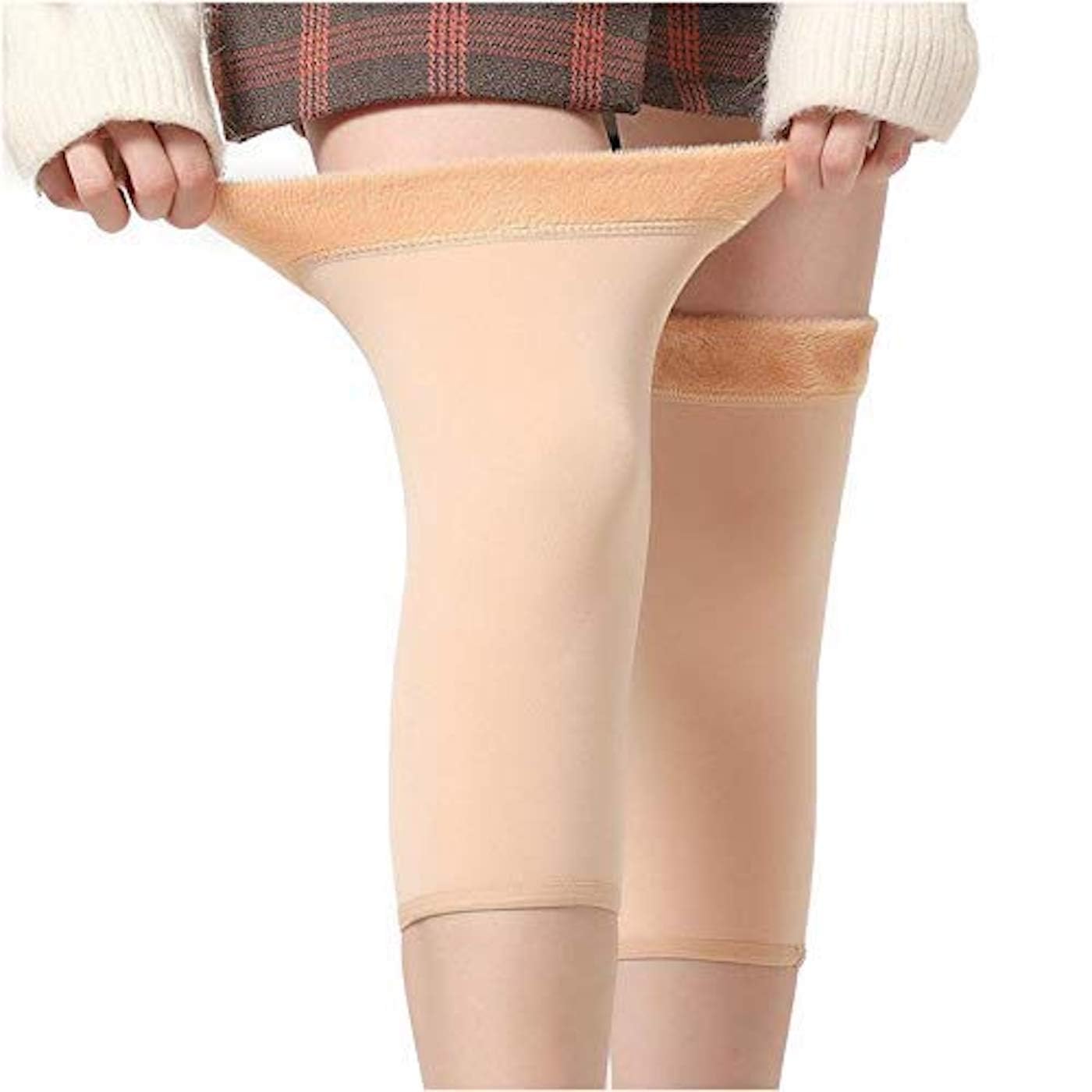 Glus Women Men Warm Over Knee Winter Fleece Fur Leg Warmer