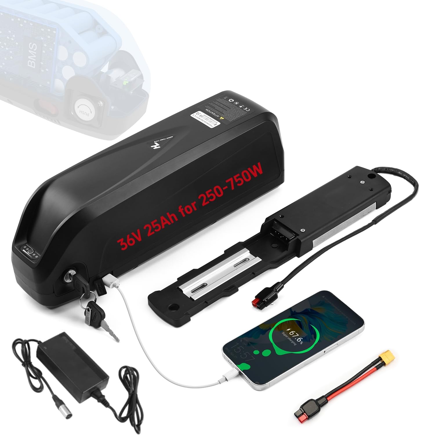 36V Ebike Battery Bike Lithium Replacement Batteries (36V 25Ah 5Pin +USB)