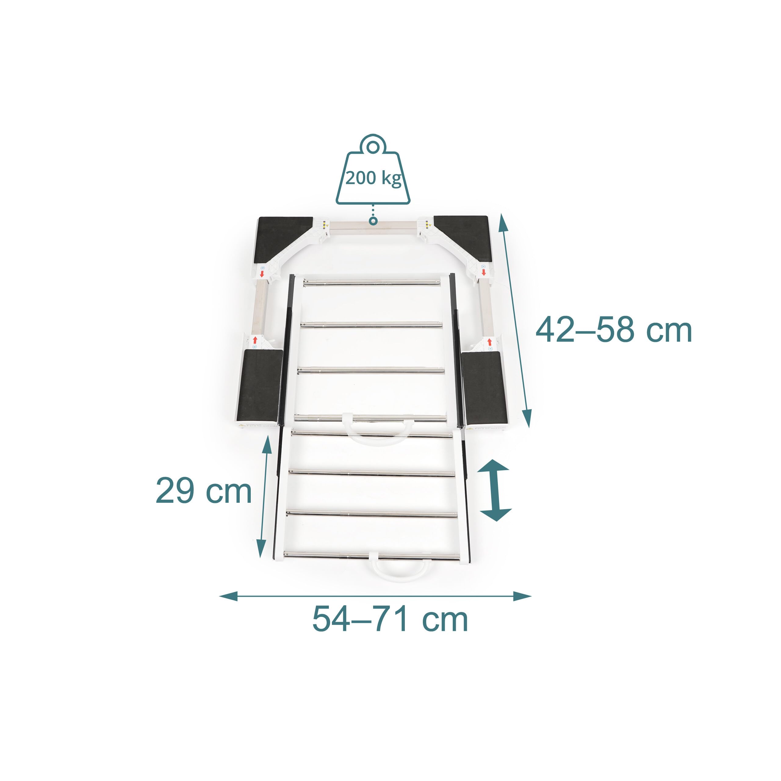 Relaxdays kit telaio impilaggio asciugatrice su lavatrice con cinghia, regolabile 45-72 cm, universale, bianco