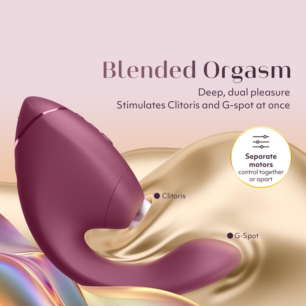 Womanizer Next Duo Vibratore Rabbit per Donna con 14 Modalità di Vibrazione e Aspirazione | Doppio Motore per Stimolazione del Clitoride e del Punto G | Sex Toy Silenzioso in Silicone | Rosa