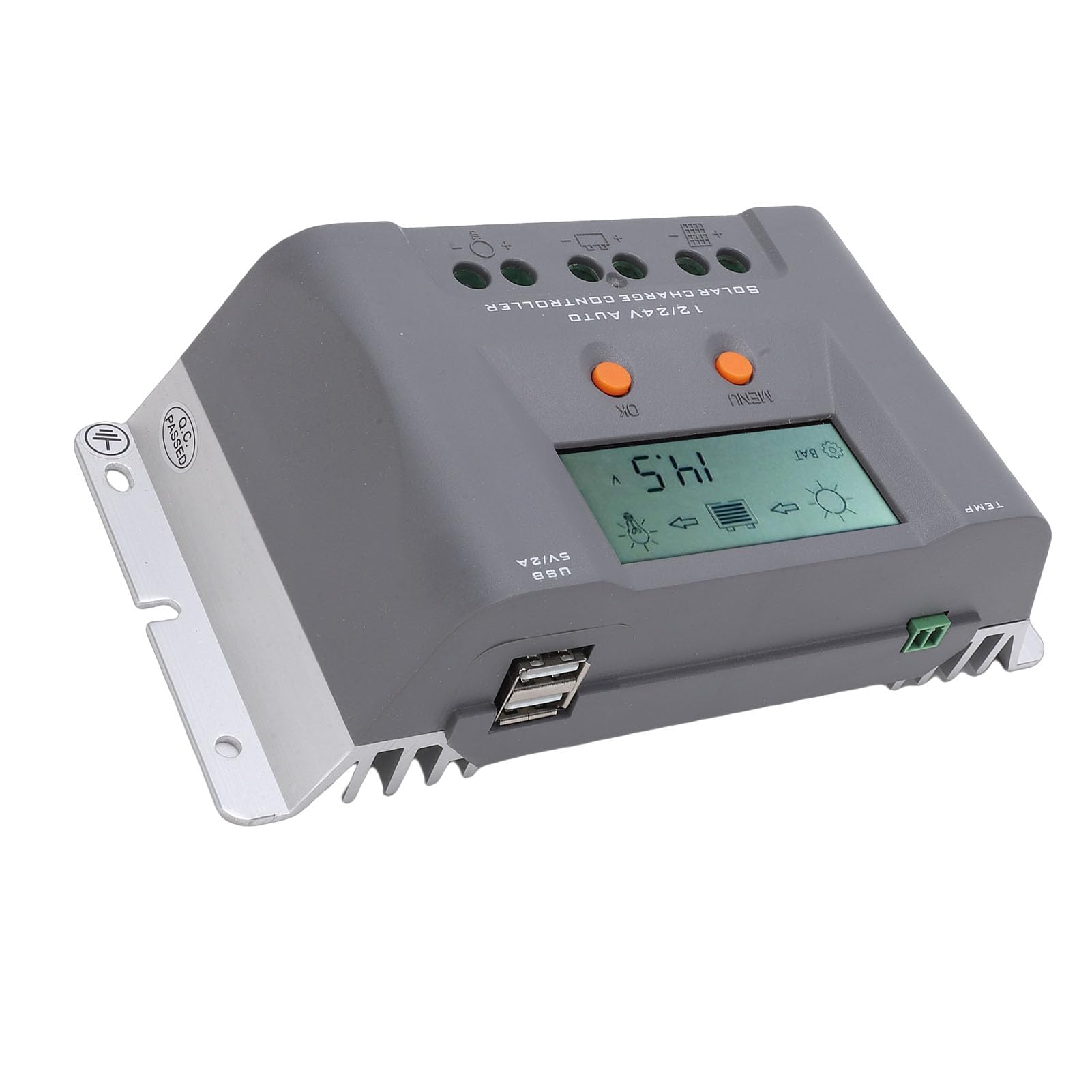 Tissting Controlador Carga Solar MPPT 40A con Pantalla LCD y USB - Controlador de Panel Solar con Reconocimiento Automático para Batería Gel AGM Litio y Aplicaciones Versátiles