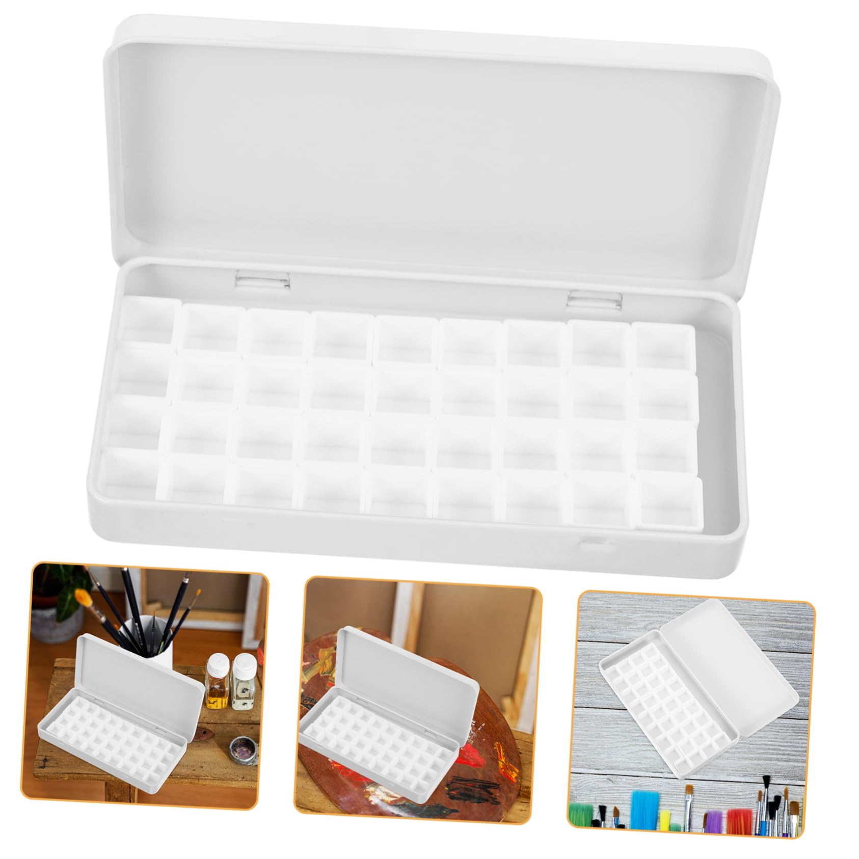 4juegos Caja De Pigmentos Metálica Para Acuarelas Organizador De Vacías Portátil Tapa y Compartimentos Para