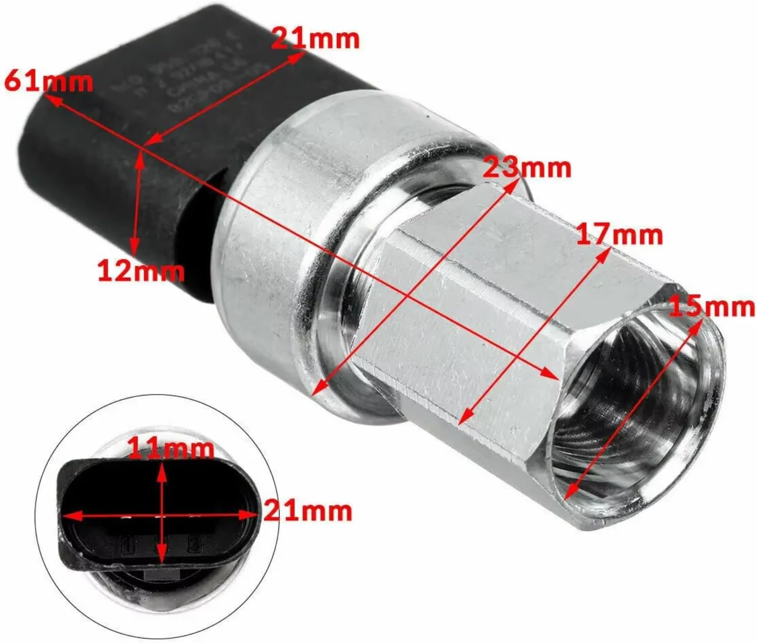 A/C Pressure Switch Sensor, Air Con Pressure Sensor, for Golf, for Mk4 Mk5 Mk6 1998-2013 1K0959126E A/C Conditioner Pressure Sensor
