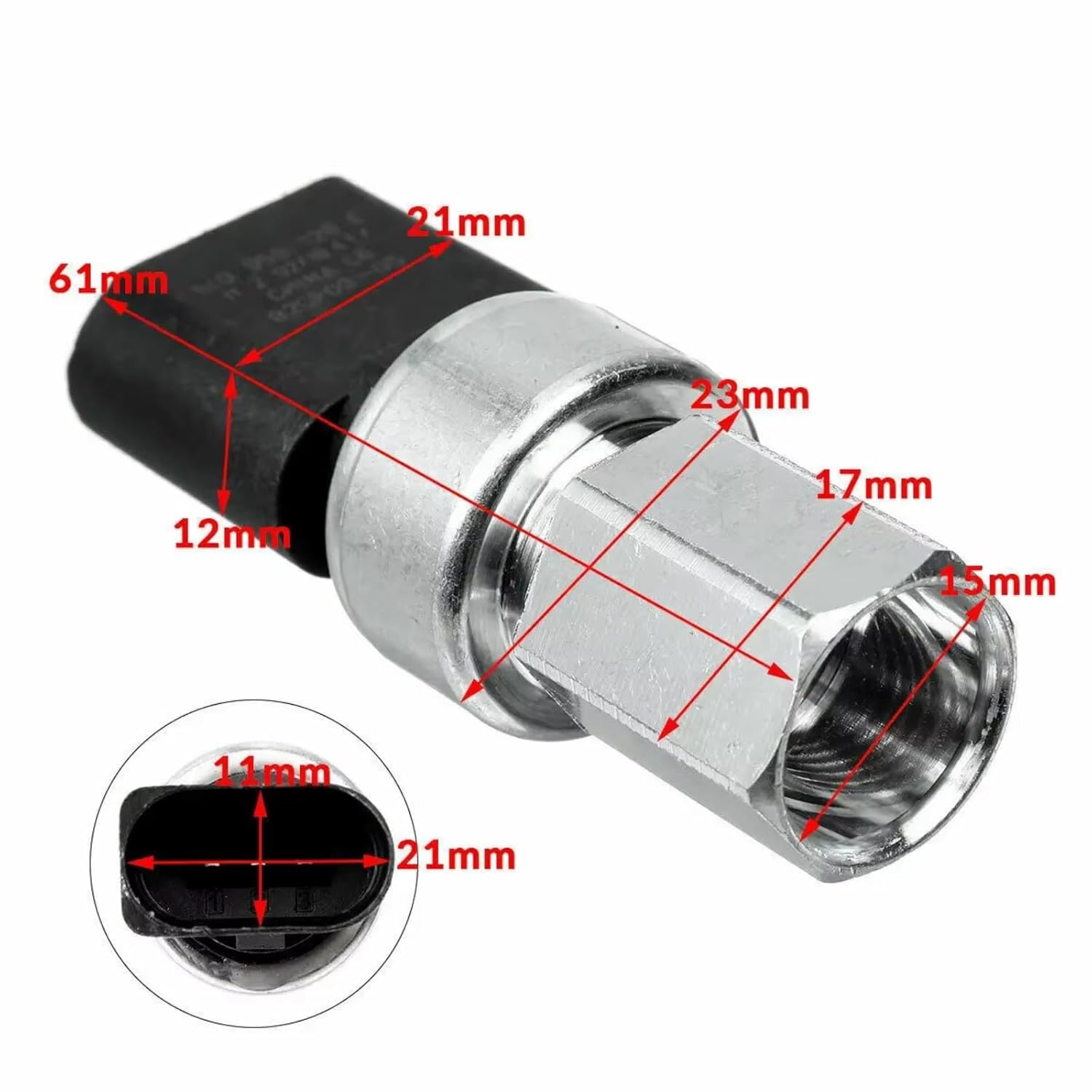 Car Air Pressure Switches, for A3 1996-2013, for TT 2001-2014, for Q7 2006-2015 1K0959126E Air Conditioning Pressure Sensor Switch A/C Conditioner Pressure Sensor
