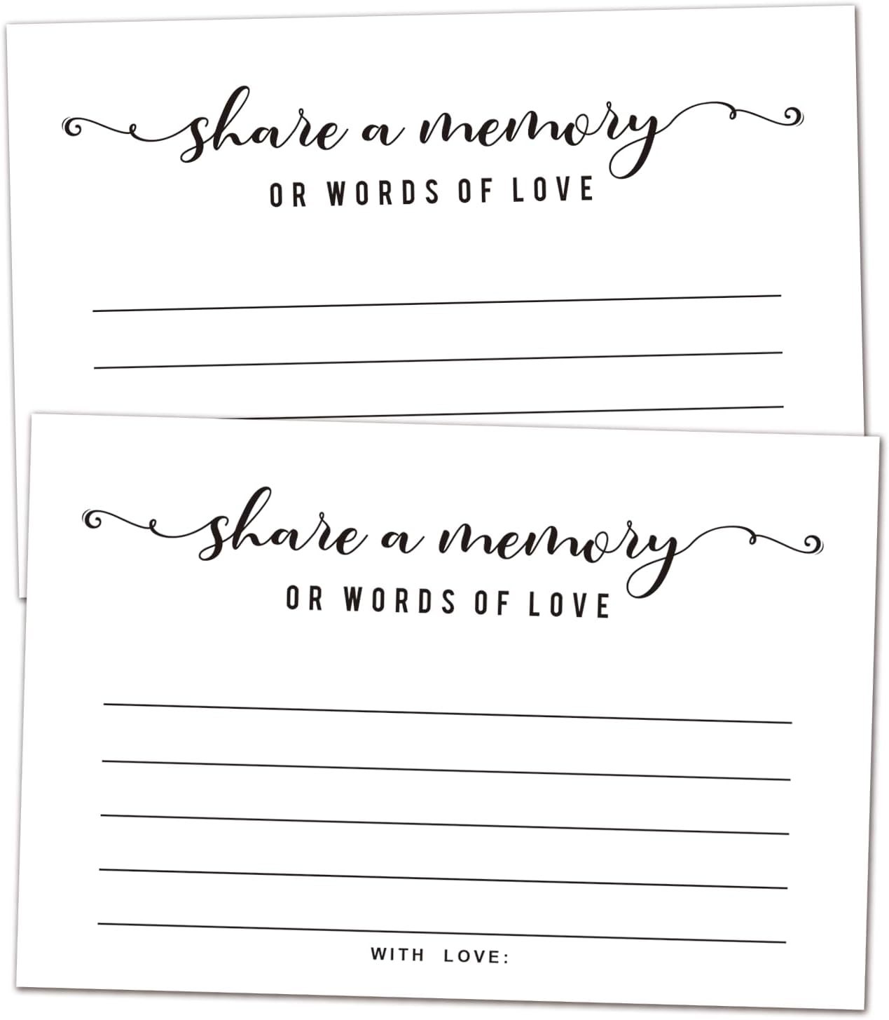 50 Share a Memory Cards, Memory or Words of Love Card