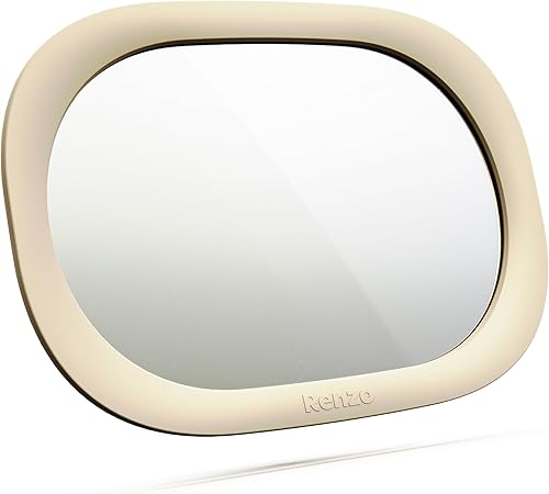 Miniatura 9 de Renzo Espejo de Coche para Bebé - Espejo de Asiento de Coche Orientado hacia Atrás para Bebés - Extra Grande, Resistente a Roturas, Ajustable 360°,