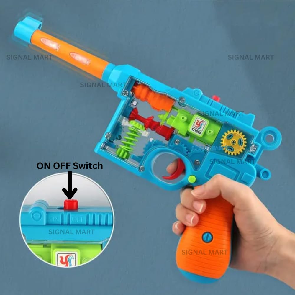 SIGNAL MART Transparent Gear Gun, Toy Gun with Moving Gears