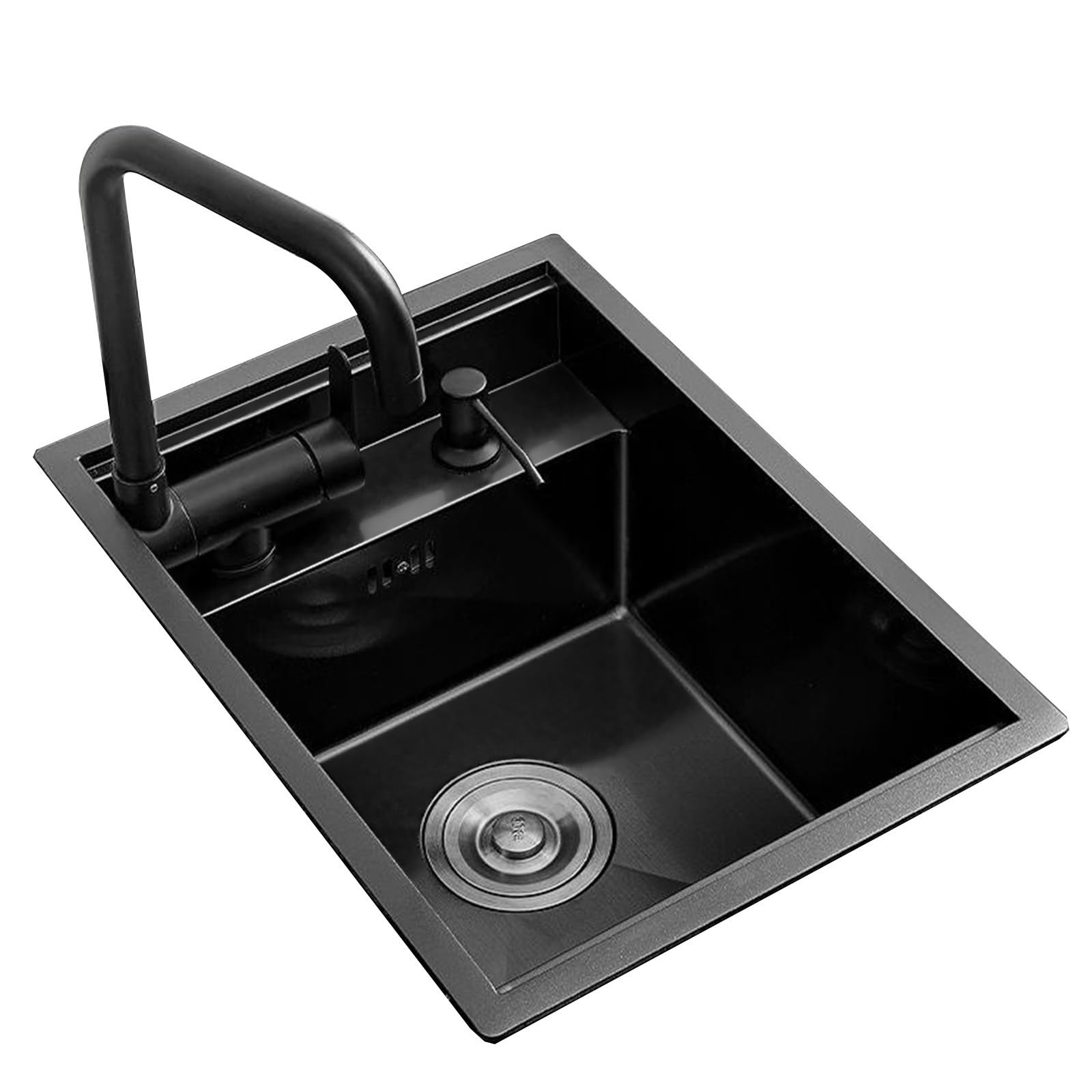WIQUYBML Single Bowl Stainless Steel Invisible Sink with Foldable Faucet Drain Cover for Bars RVs Small Kitchen Built-in Concealed Basin Vegetable Washing Countertop Convenience(30 * 45 21cm)