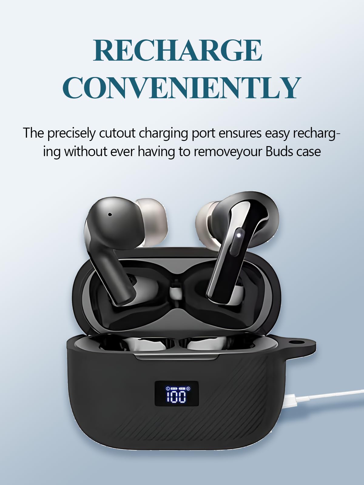TOZO T20用 イヤホンケース シリコン カラビナ付き Amazon.com: Compatible with TOZO T20 Case Cover, Soft