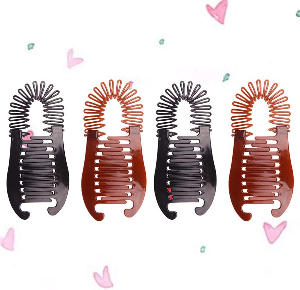 Uonlytech Banana Hair Clip 4pcs Plastic Flexible Interlocking Banana Clip Fishtail Ponytail Holder Clip Plastic Hair Clips for Women Hair Accessories Holder - Image 3