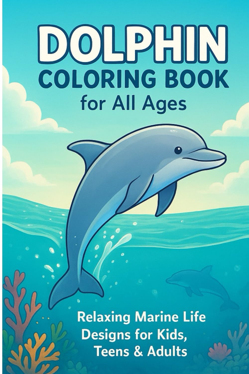 Dolphin Coloring Book for All Ages: Beautiful Ocean Scenes, Whales, Dolphins & Underwater Animals | Relaxing Marine Life Coloring Pages