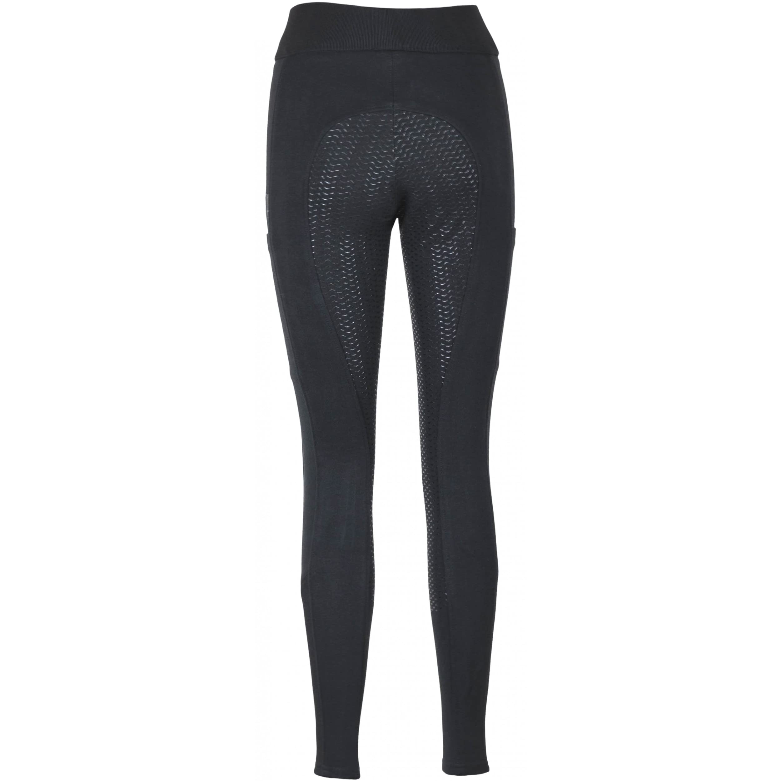 Lazura - Reitleggings für Damen Hanna | Vollbesatz aus Silikon | Reithose mit 2 seitlichen Handytaschen & Weitenregulierung | Vollbesatzreithose in Schwarz | Reitbekleidung in Größe 36-46