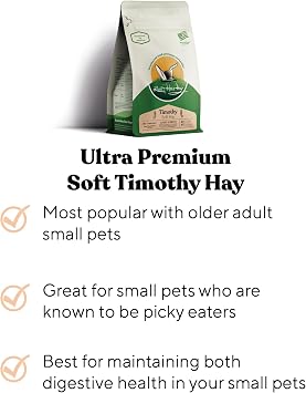 Rabbit Hole Hay - Ultra Premium Soft Timothy Hay for Small Pets - 12 oz Bag - Fresh & Soft