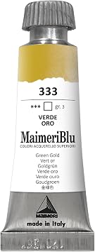 MaimeriBlu Watercolor Tube, 12ml, Green Gold, 333