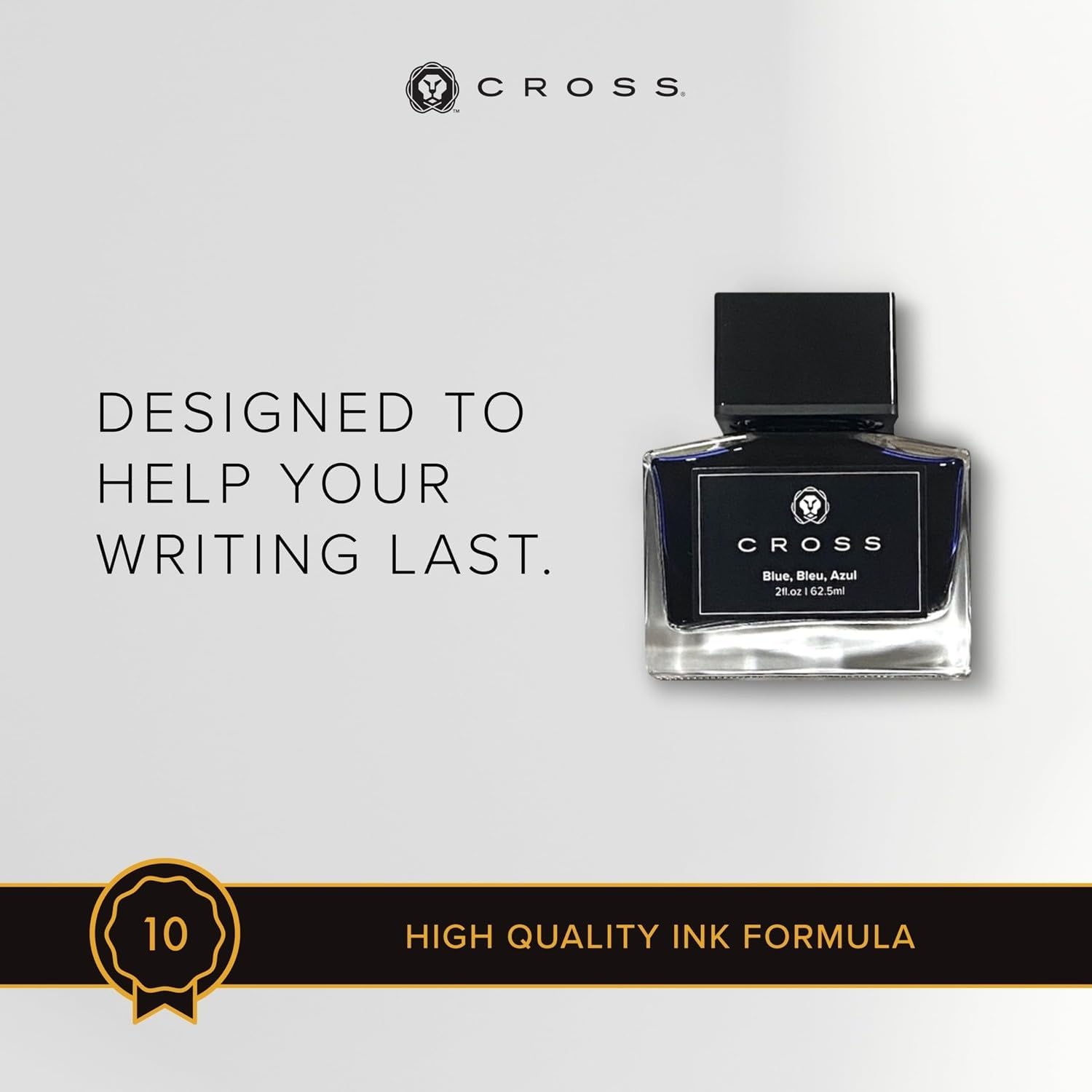 Cross Fountain Pen Ink - Blue -Bottled Fountain Pen Ink for Consistent Ink Flow - Quick-Drying, Fade-Resistant & Smudge-Free - Luxurious Presentation - Glass Bottle with Embossed Cap