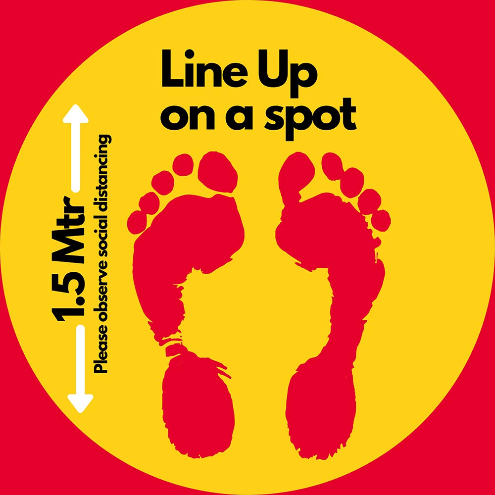 COVID 19 Social DISTANCING Sticker for Factories, Offices, Offices