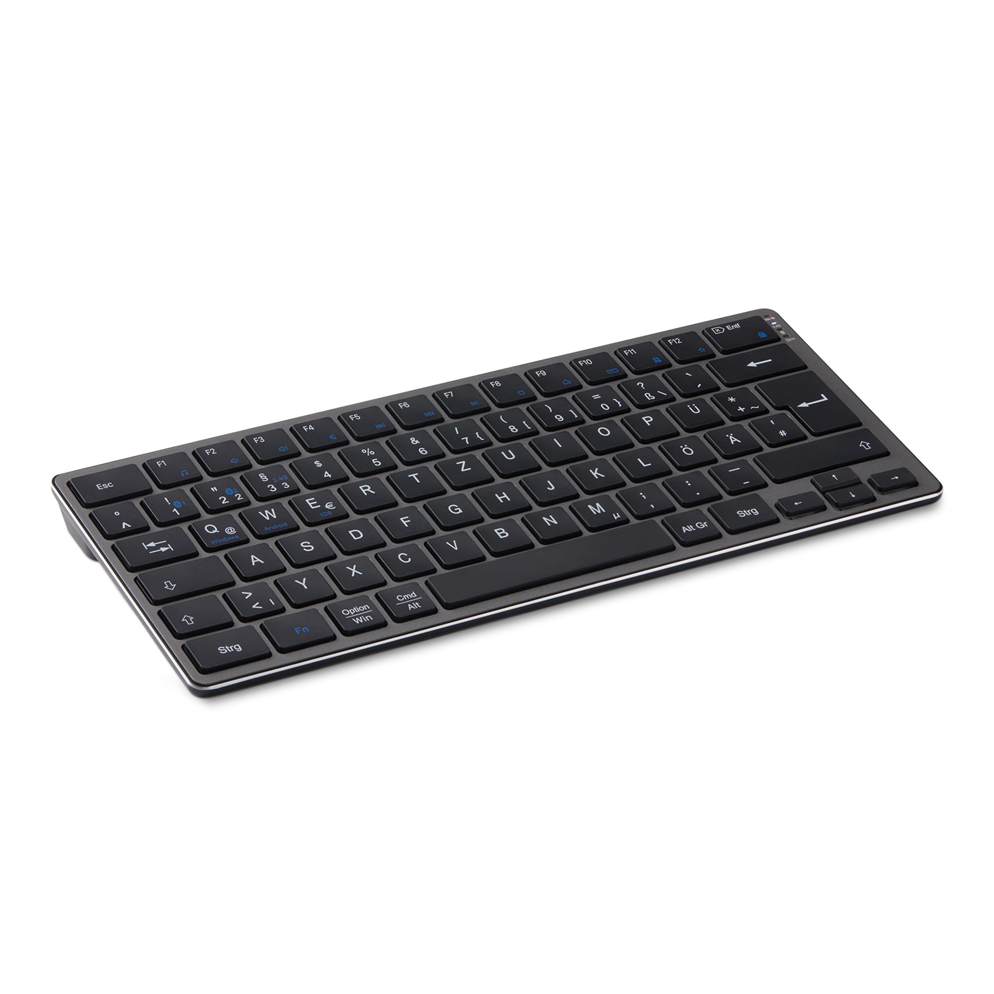 Amazon Basics Kabellose Tablet-Tastatur, tragbar, kompatibel mit PC, MacOS, Laptop, Smartphone, Tablet