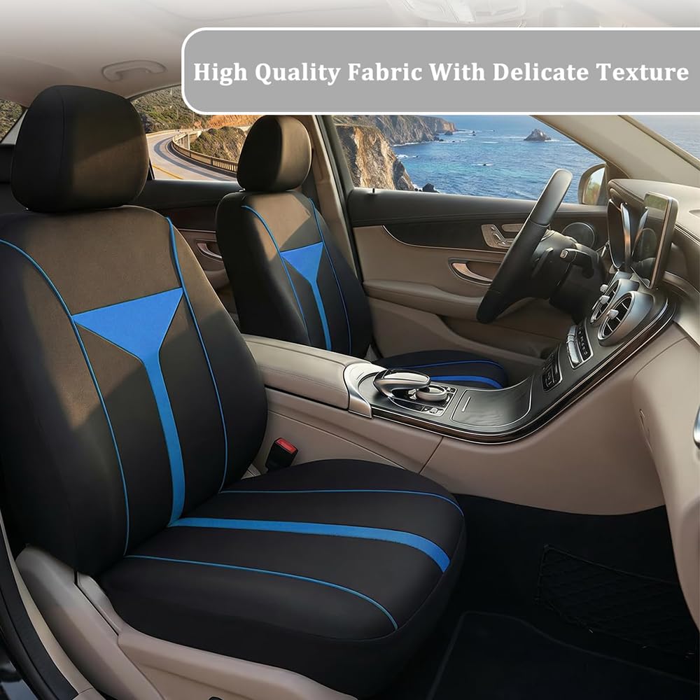 Funda Asiento Coche para Lincoln Navigator Standard Navigator Reserve Navigator Black Label, Algodón Elástico Suave Transpirables y Cómodas Protección 4 Estaciones,C Blue