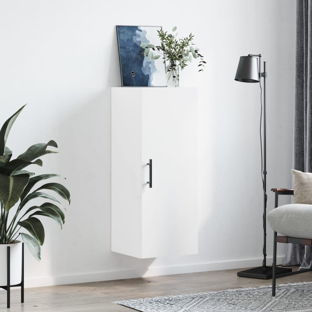 Armadio da parete bianco, 34,5 x 34 x 90 cm, in legno