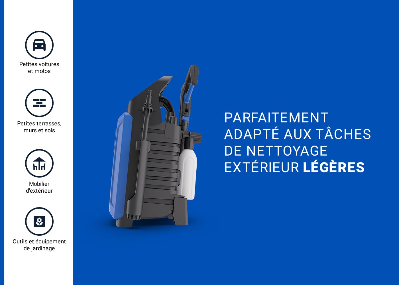 Nilfisk Classic Nettoyeur Haute Pression 110 Bar – Facile à Utiliser pour Terrasses, Voitures et Nettoyage Extérieur (1400 W)