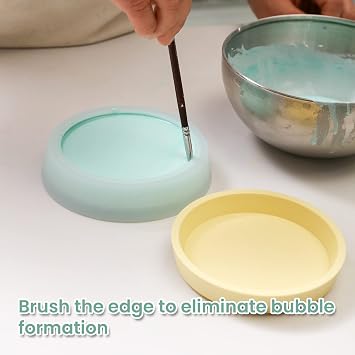 BOOWAN NICOLE Saucer Coaster Silicone Mold,Cement Soap Dish Mold,Concrete Soap Holder Mould for Shower