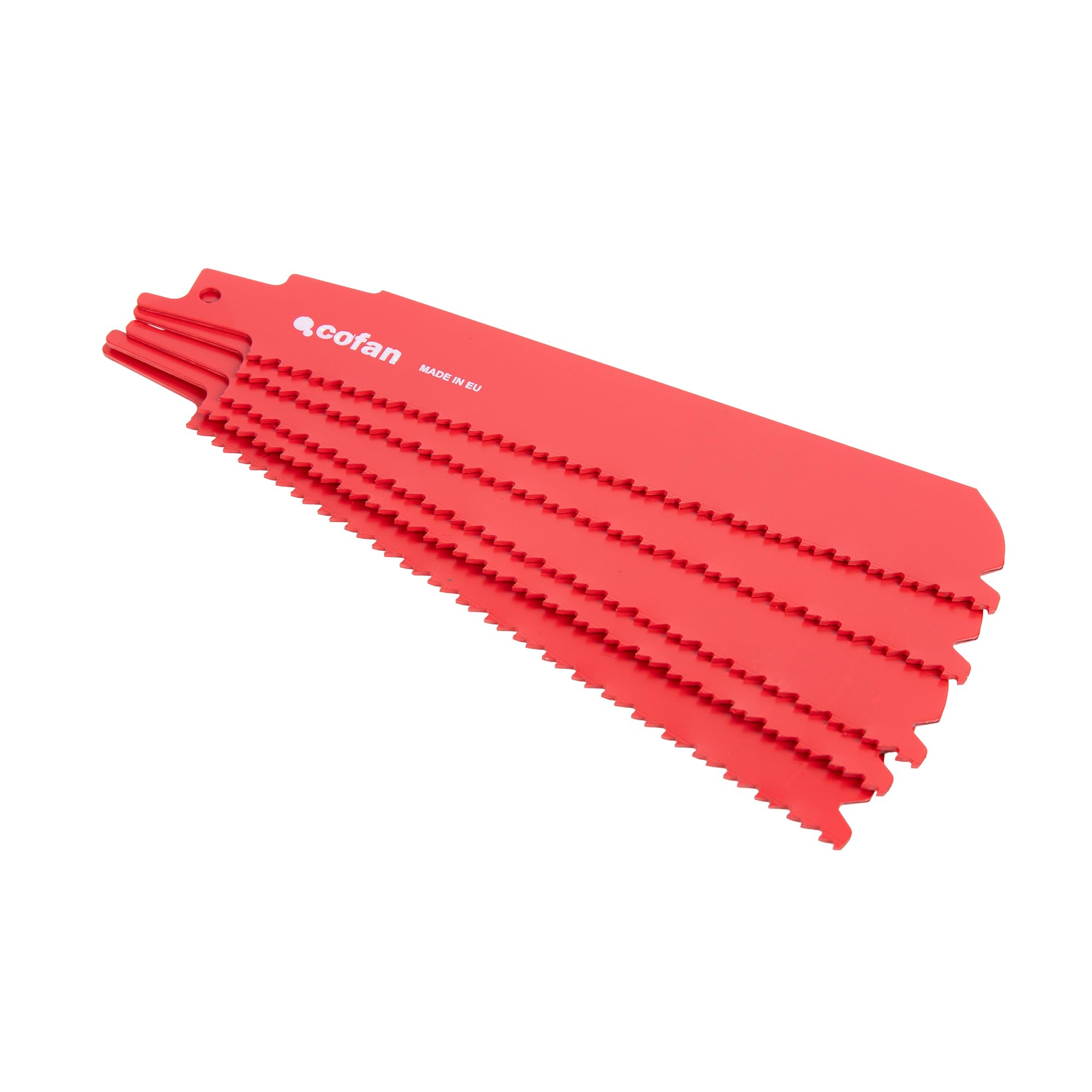 Cofan Lame per sega a sciabola bimetalliche per demolizione 5 pezzi 130 x 8-10 mm, Lame universali tagli esigenti in multimateriale, Dentatura triscata