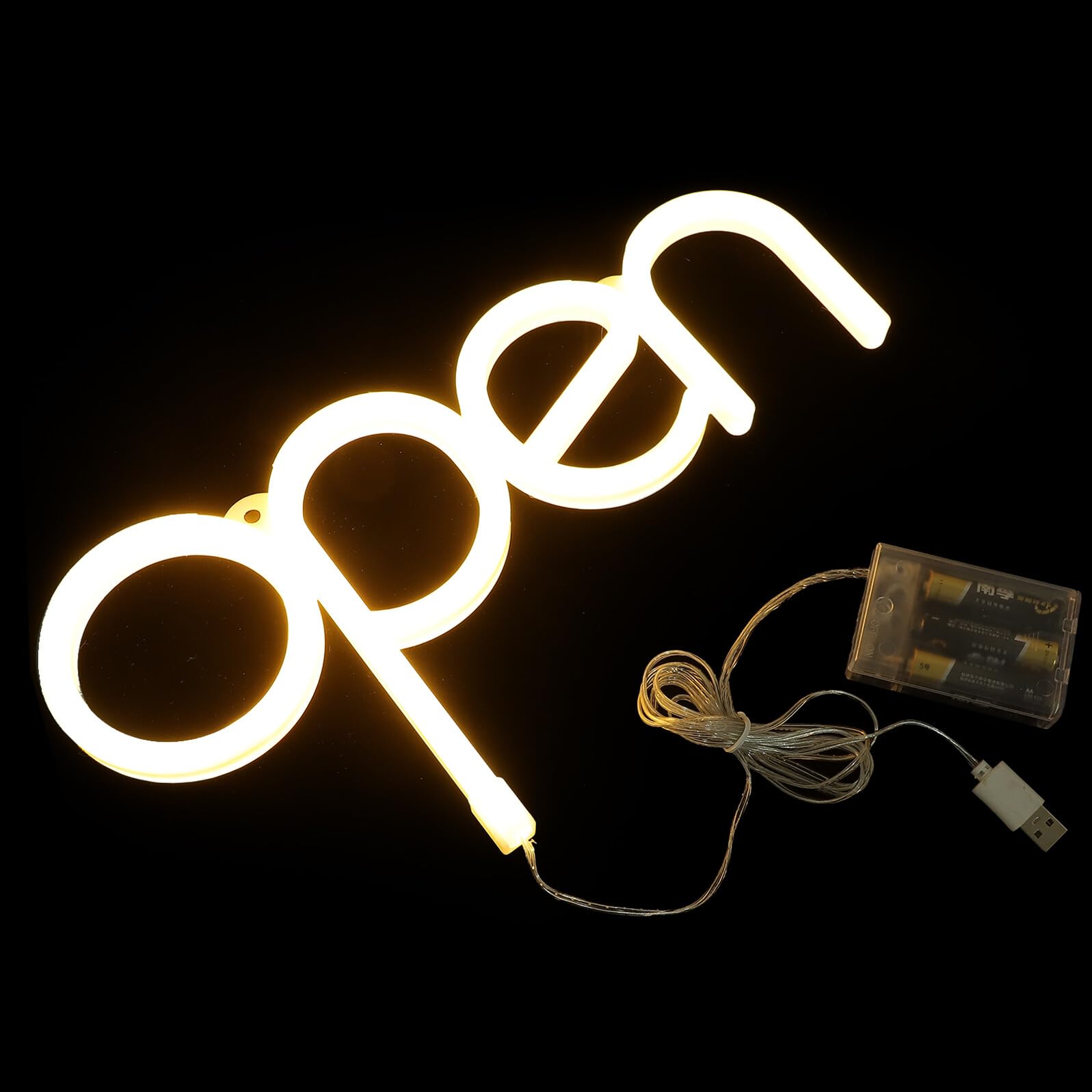 Cabilock Letrero LED de Neón Open Color Luz Cálida Lámpara Decorativa para Pared Adecuado para Bares Fiestas y Decoración de Habitaciones Luz Ambiental para Eventos y Tiendas 1 Unidad