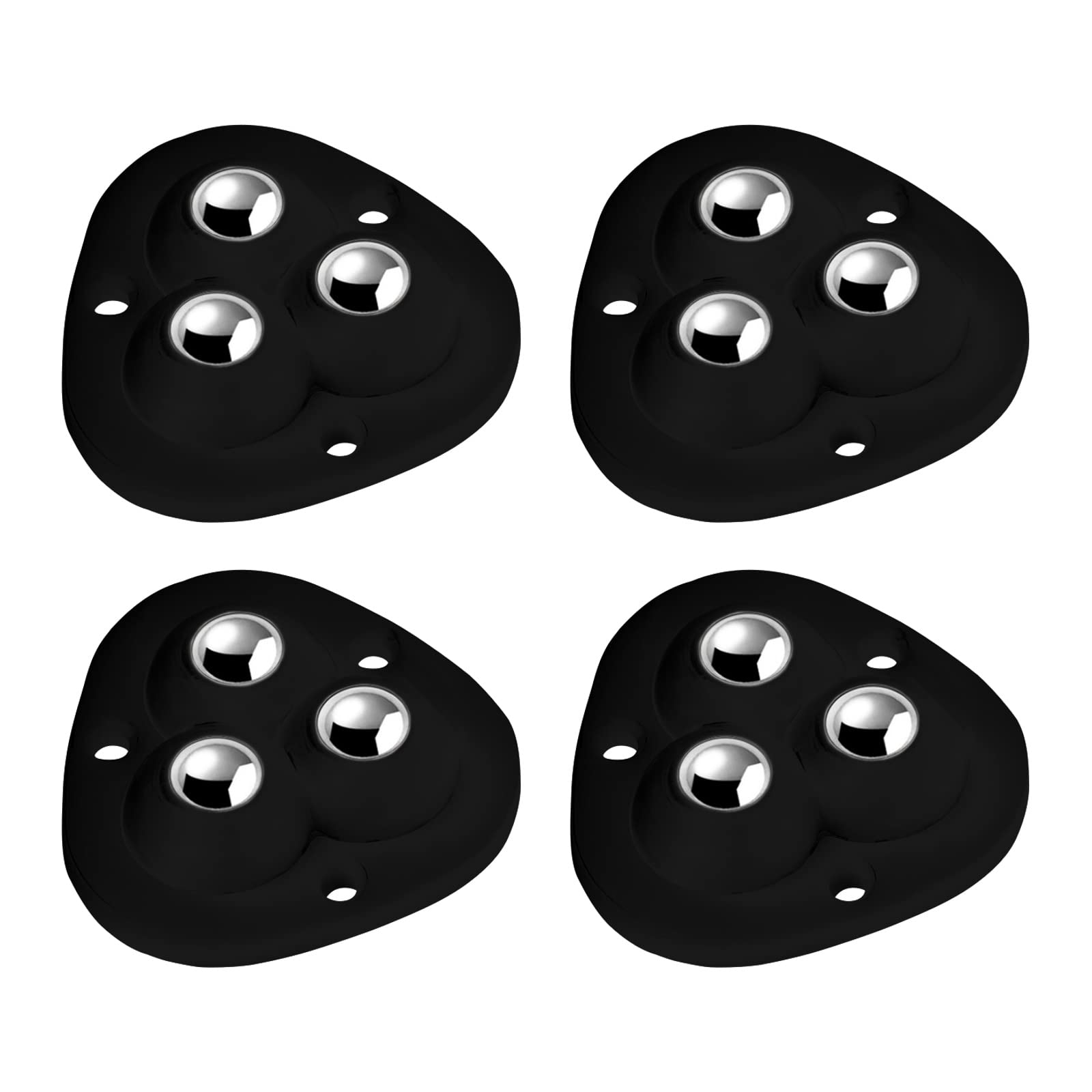 Fexxkg Black Casters Adhesive 360 Degree Rotatable Steel Bead Pulley Storage Box Roller