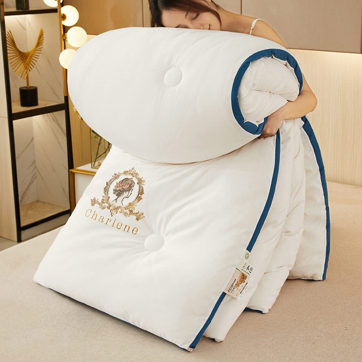 冬用掛け布団 ナノ抗菌柔らかく暖かい最高技術裁縫220cm x 240cm 冬用