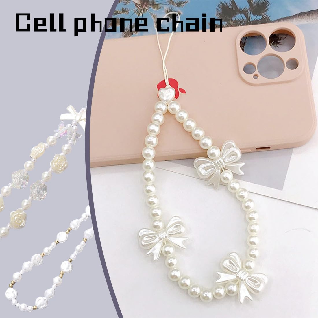 Ciondoli per telefono a forma di fiore di campana / Ciondoli con perline floreali carini / Accessori portachiavi con tracolla per telefono / Regalo fatto a mano Y2k per lei - Italia