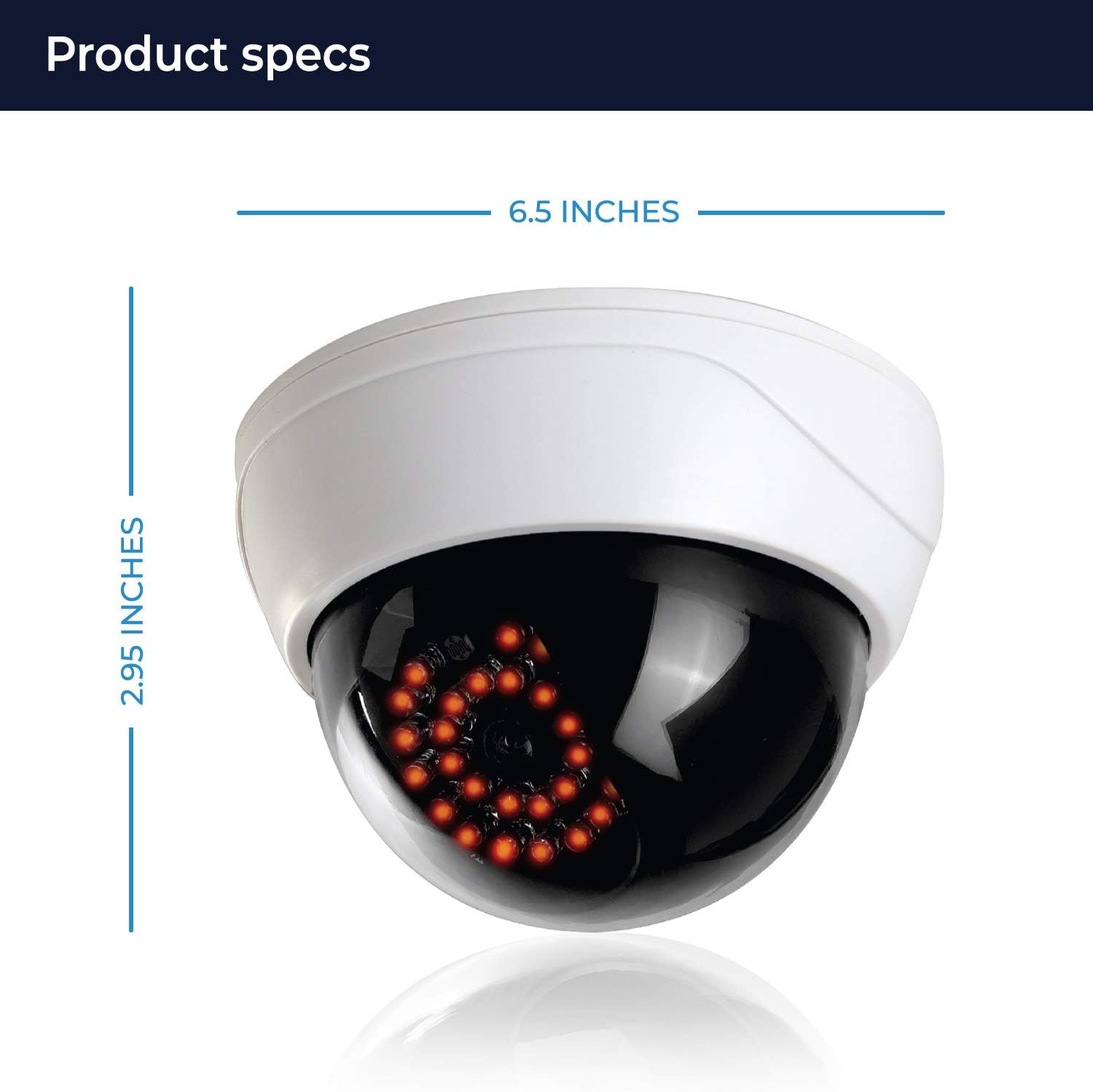 (4 Pack) Fake Security Camera CCTV Fake Dome Camera with Realistic Look Recording Red LED Light Indoor and Outdoor Use, for Homes & Business- by Armo