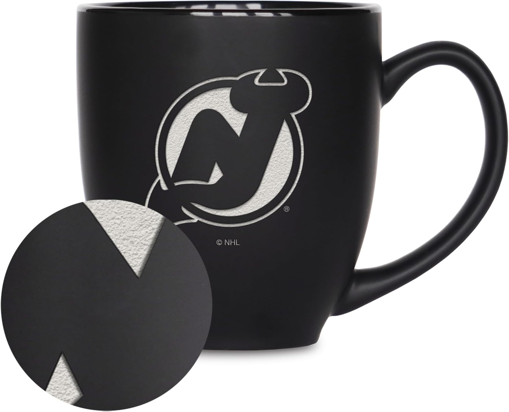 NHL Hockey 15oz Matte Black Ceramic Bistro Mug