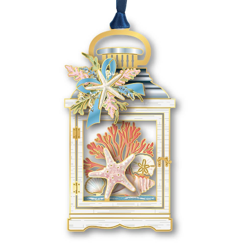 Beacon Design Küste Laterne Ornament mit Seestern Muschel, Baumschmuck für Küste Strand Sommer Liebhaber