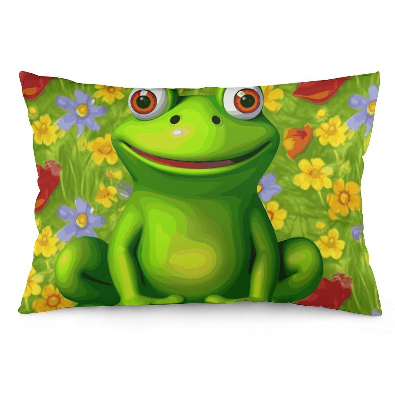 Velvet Pillowcases Standard Size 12 "x20, Ultra Soft Breathable Pillow Cases for Bed, Luxury Cozy Fuzzy Pillow Shams, Lumbar Pillow Cover, Frog Cushion Case Home Decor