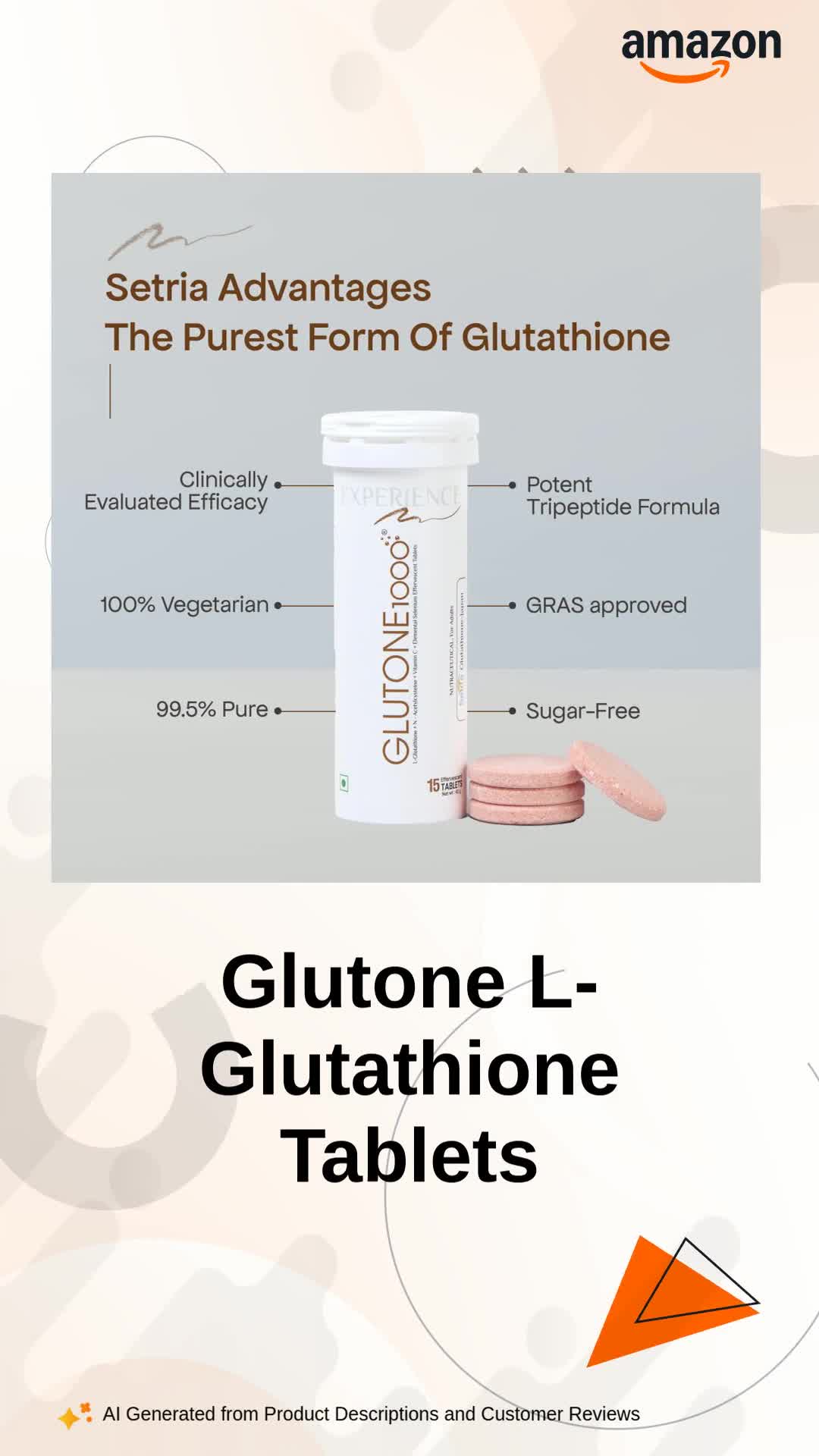 Glutone 1000 Setria L-Glutathione Tablets for Radiant & Clear Skin