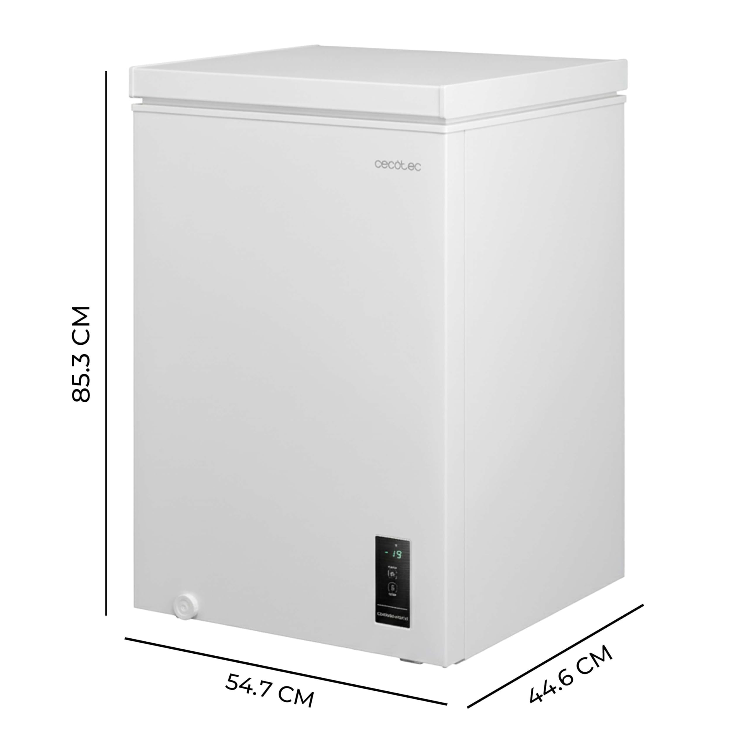Cecotec Congelador Horizontal 99L Bolero CoolMarket Chest 99P White E. Cesta con Asas, Control Electrónico LED, UltraContact D-Cool, Dual Function, Puerta ZeroG (80º-30º), Fast Freezing, Compacto — view 2