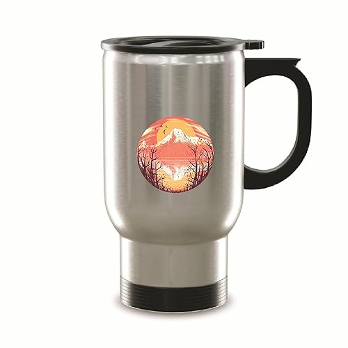Japanese Landscape Sun Setting Gift for Nature Lovers and Photographers 14oz Steinless Steel Travel Mug