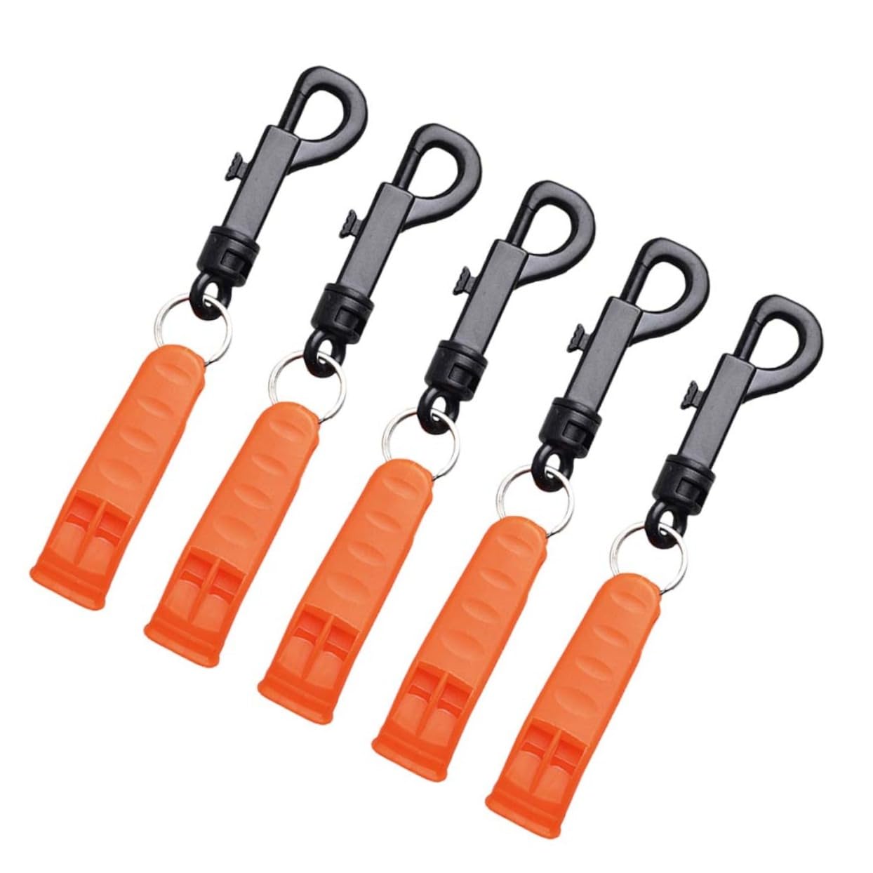 BESTonZON Fischietto D'emergenza Campeggio Emergenza Fischio Partite Palestra Whistle Rescue Camping Fischio di Sopravvivenza All'aperto Fischietto con Gancio Plastica Orange