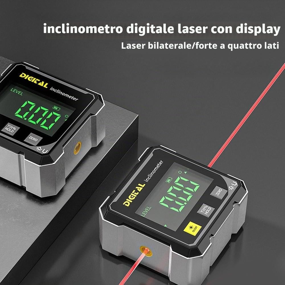 Rilevatore angolare digitale, livello digitale, cercatore angolare, goniometro, inclinometro, strumento di livello cubo, letture ultra-accurate, utilizzato per la lavorazione del legno, sega da tavolo