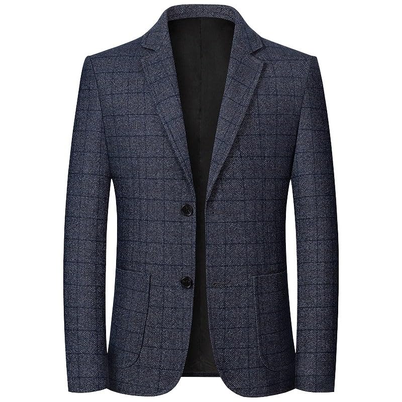 Casual Blazers Mens Plaid Casual Blazers Linen Sport Coat Two Button Lightweight Jackets Daily Suit Western Sport Coats