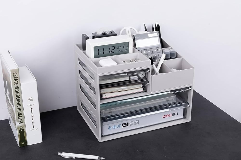 Amazon | デスクオーガナイザー：多機能収納ボックス、卓上収納