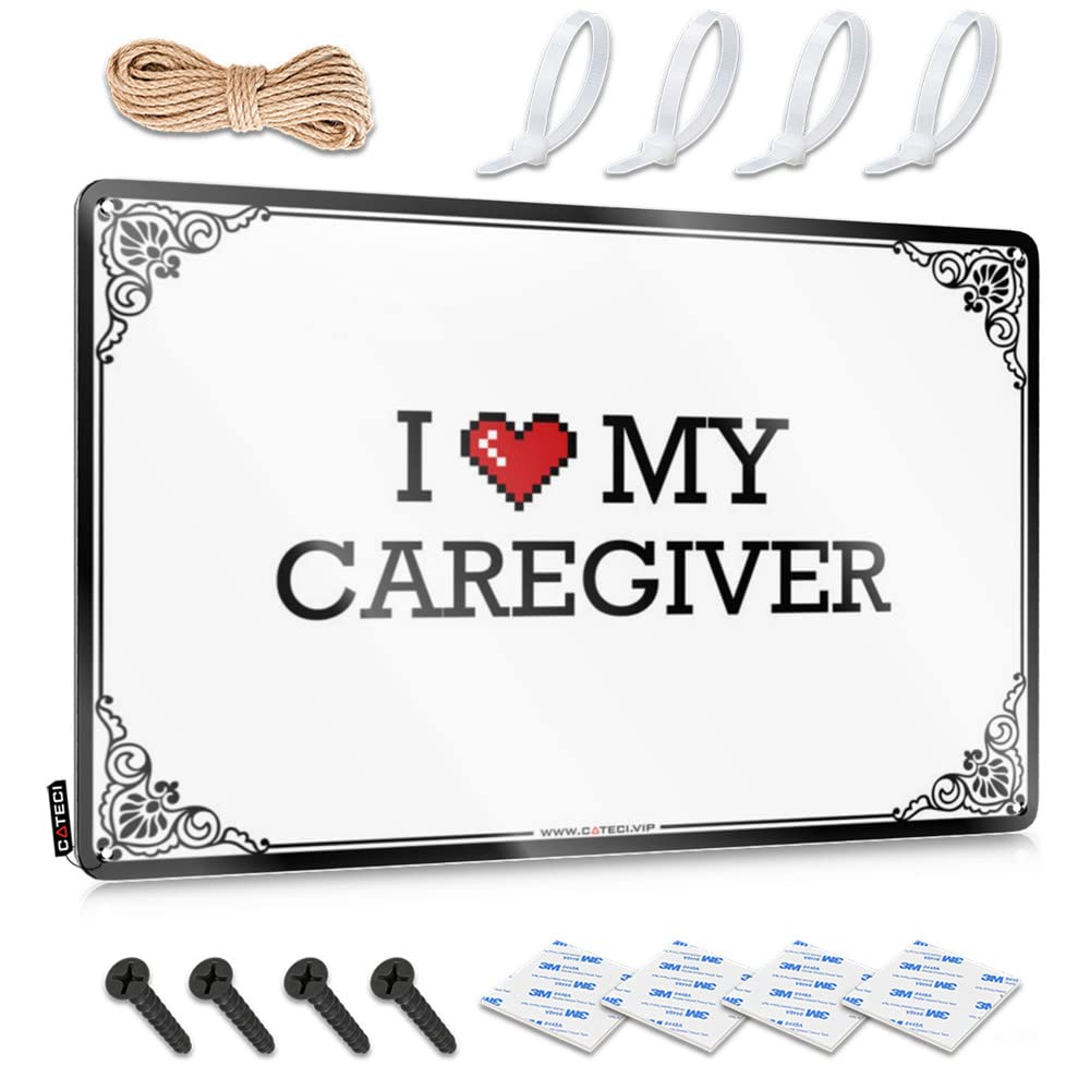 I Love My Caregiver Hippie Men Cave Decor - Sign Collection Hanging Wall Decor(20X30CM)