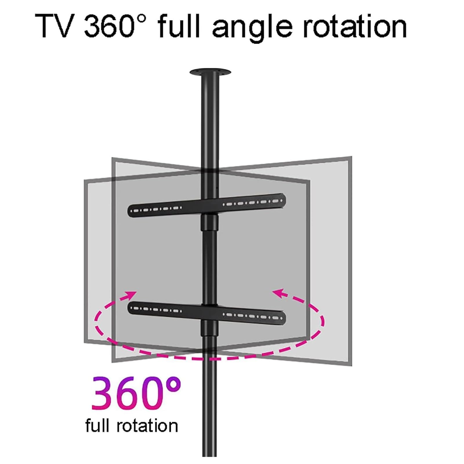 Soporte De Pared para TV, Base De Altura Ajustable, Marco De Suelo Giratorio De 360 Grados para Televisores LCD.,