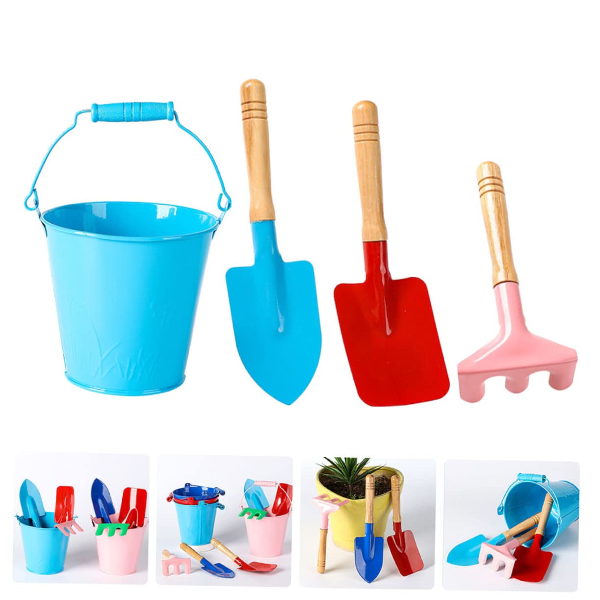 FOYTOKI 1Set Mini Gardening Tools Metal Shovel Hoe Rake for Planting Fun for Little Hands for Outdoor Activities