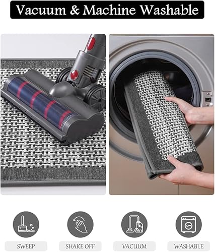 Miniatura 7 de Alfombras y tapetes de cocina antideslizantes, lavables, antideslizantes, absorbentes, para el suelo, lavables a máquina, para colocar de pie en